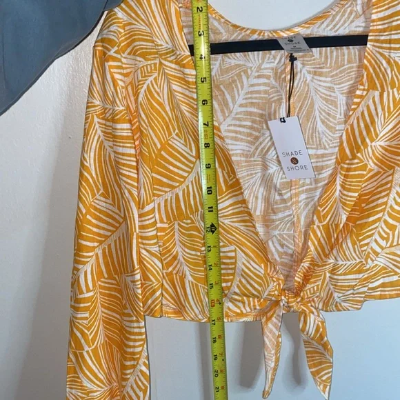 🦋NWT Women's Shade & Shore Tie-Front Long Sleeve Cover Up Top and Shorts! - Picture 5 of 15